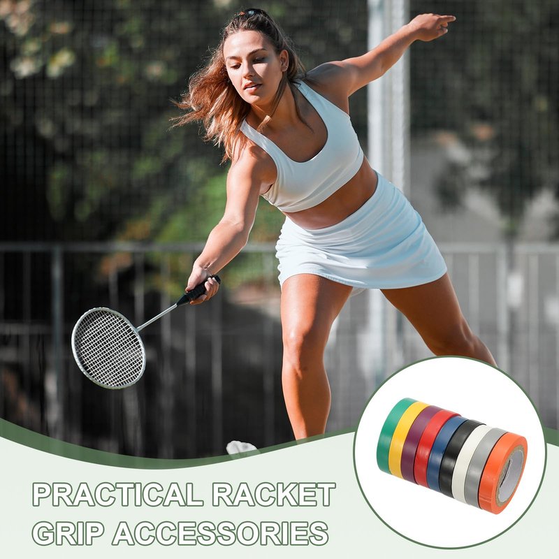 YELARXI Grip Fishing Tape, PVC Racquet Finishing Tapes Racket Accessories Sticky Seal - Fitting for (Tennis, Badminton, Squash), 5 Pack & 32.8ft & Yellow