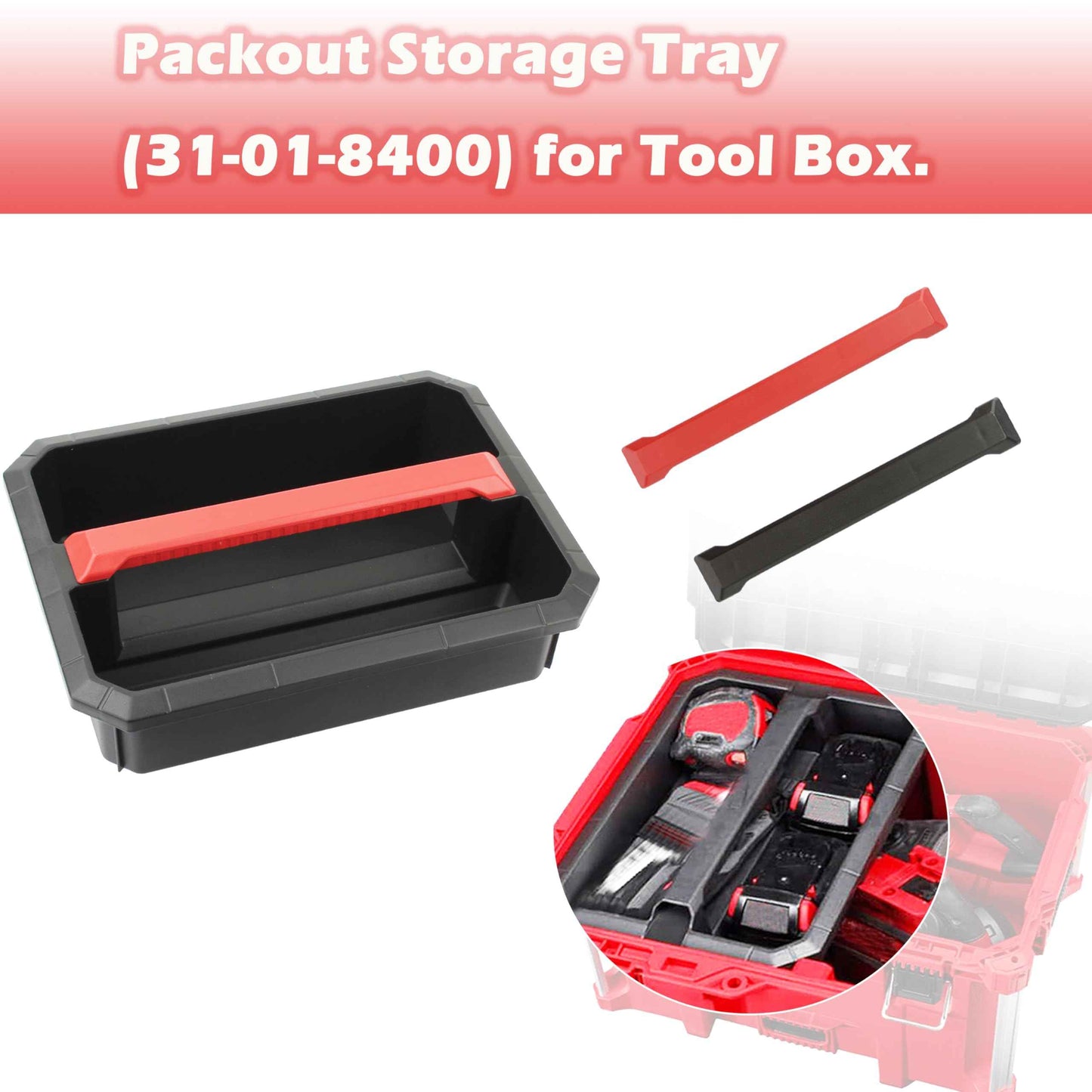 Follde 31-01-8400 Packout Storage Tray For Milwaukee Large Tool Box 48-22-8425, 48-22-8426