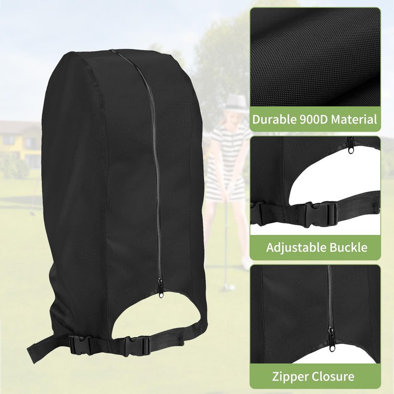 MUTUSHI Golf Bag Rain Cover Waterproof Golf Bag Hood Cover Gifts for Any Golfer,Beginner,Men and Women 13" L x 8" W x 20" H Black