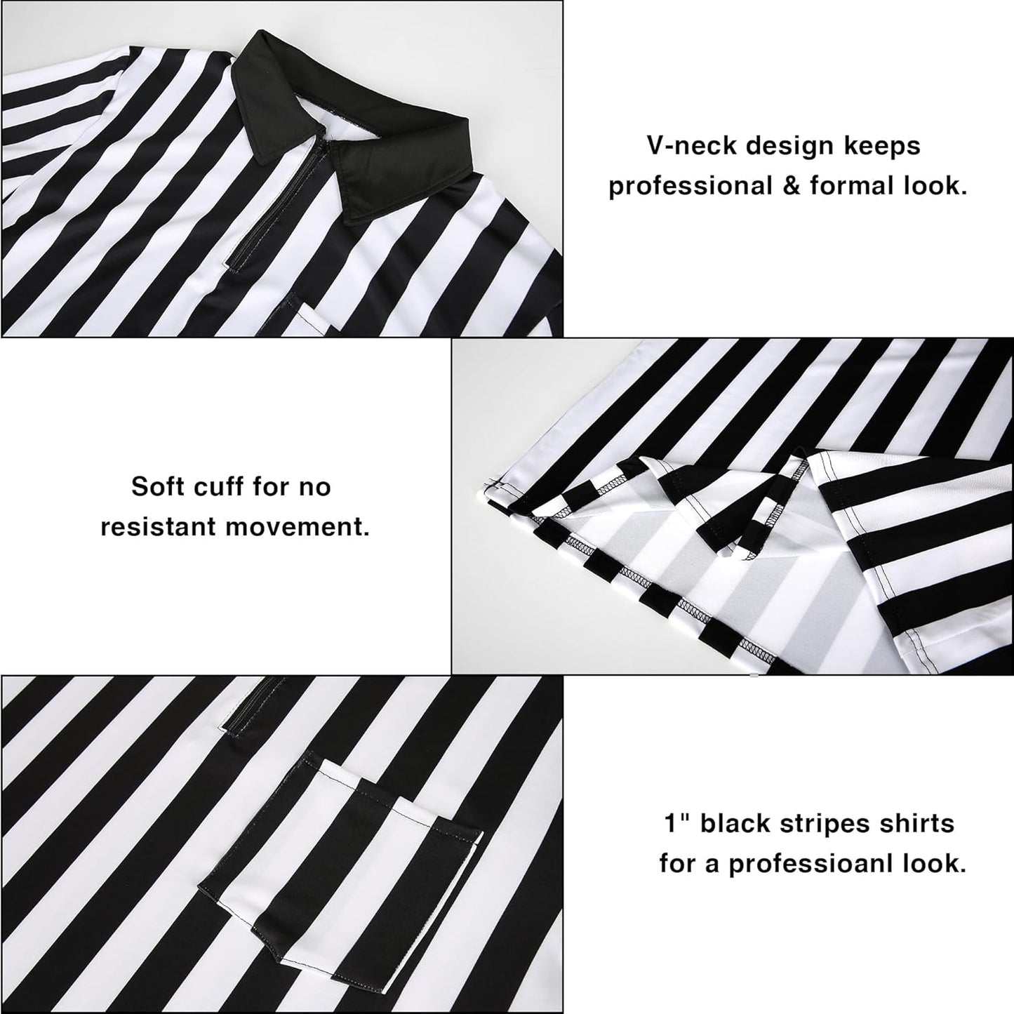 Referee Shirt Halloween Costume - Men's Football Soccer Outfit for Sports & Cosplay