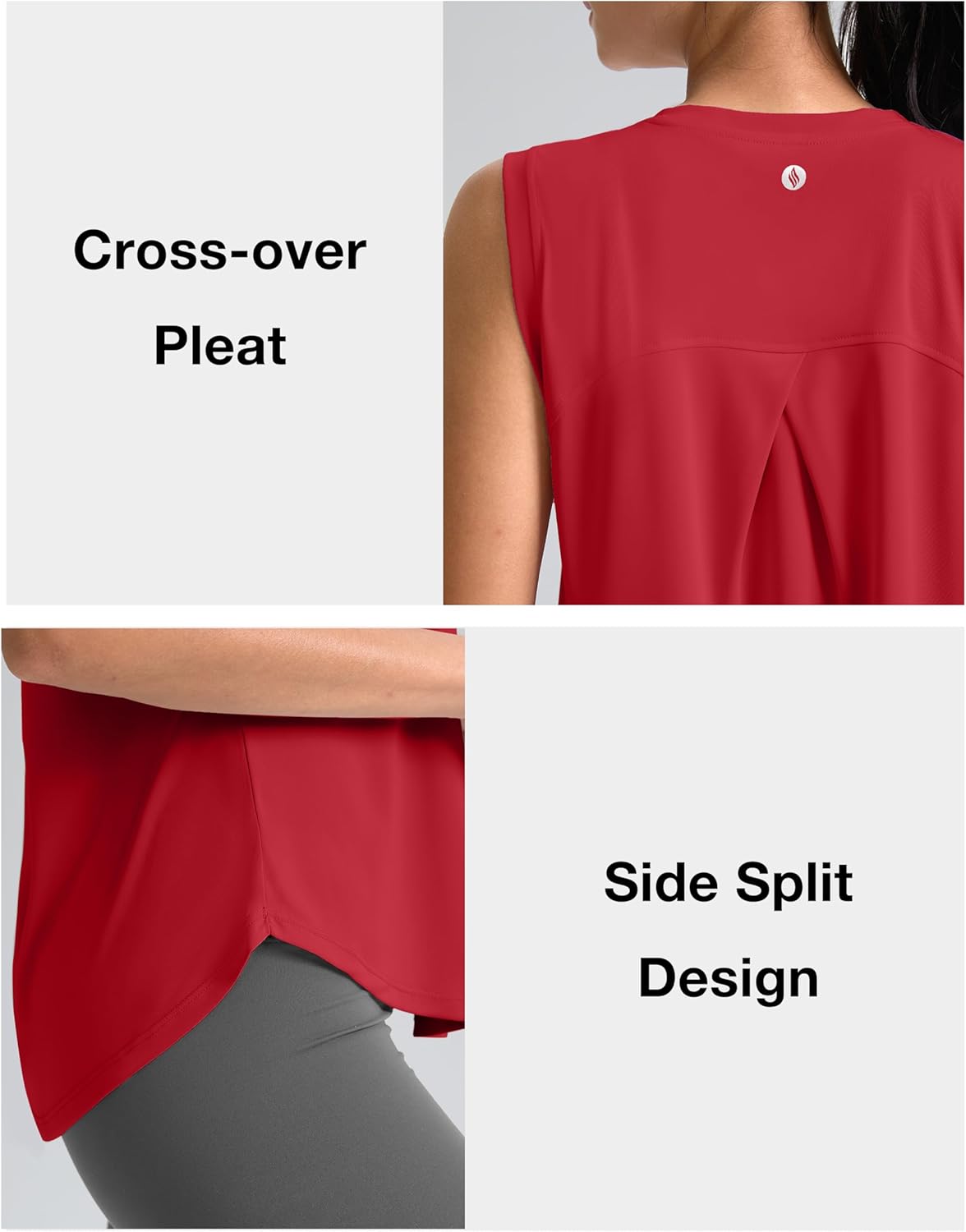 SANTINY Women's Athletic Tank Tops - Breathable Lightweight Workout Shirts for Yoga & Running