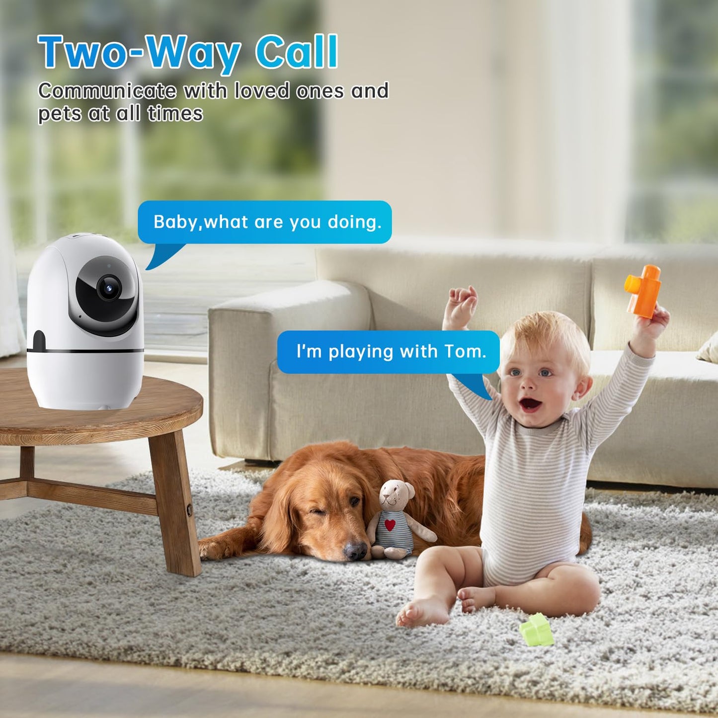 GBIUT Pan/Tilt Indoor Security Camera, 5G&2.4G WiFi Indoor Cameras Wireless for Home Security, Baby/Pet/Dog/Cat Camera with Phone App, Motion Sensor & Night Vision, 2-Way Audio, TF/Cloud Storage