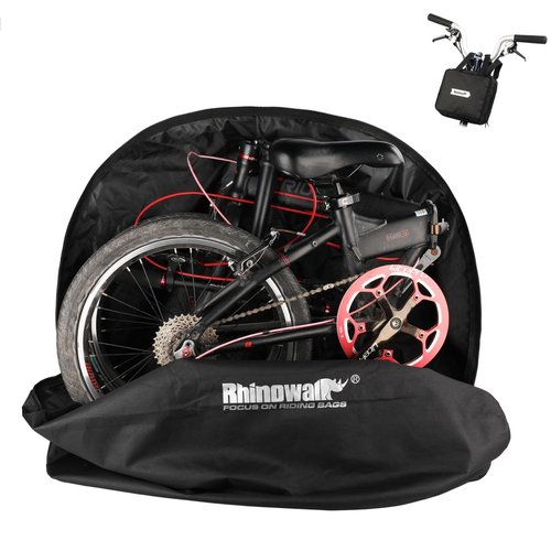HUNTVP 20 inch Folding Bike Bag Bike Travel Bag Bicycle Carrying Transport Bags Bicycle Storage Travel Case Foldable Carry Bicycle Protective Bags for Airplane Subway Car, Black