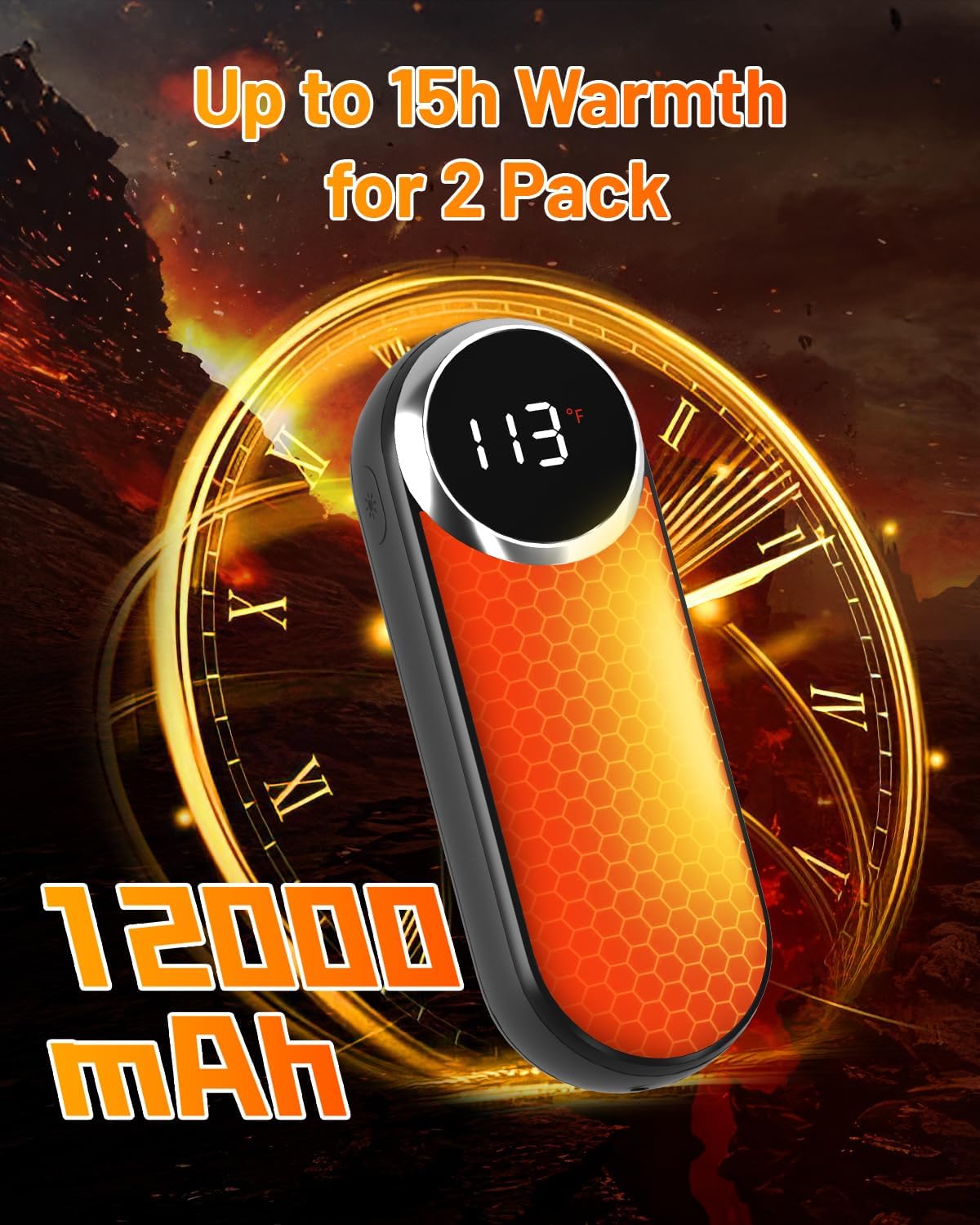 Rechargeable Hand Warmers 2 Pack - Magnetic AI Electric Hot Hands with 3 Heat Settings & 15H Battery Life | Portable Heater for Outdoor Activities