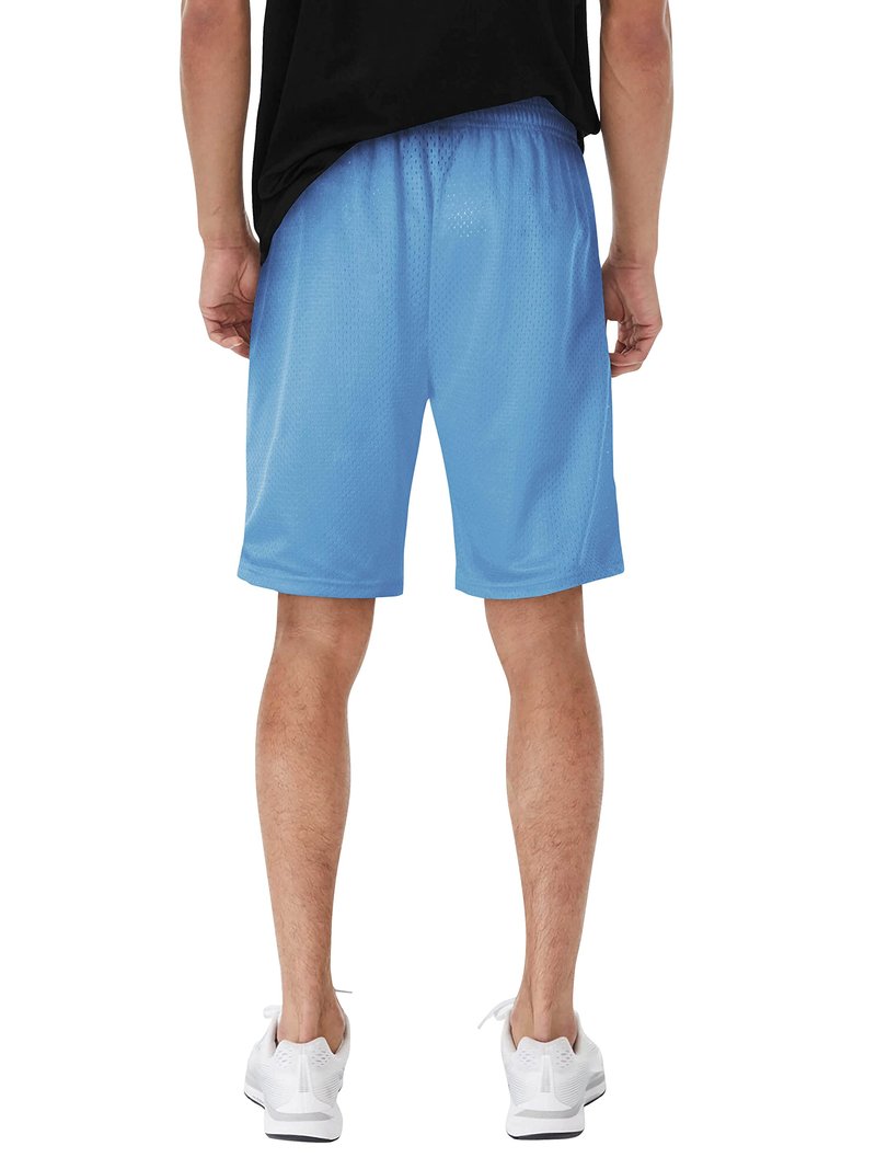 Hat and Beyond Mens Mesh Shorts Elastic Sports Gym Performance Workout Boxing Jersey Basketball Pants (Small, 1ih01_Sky Blue)