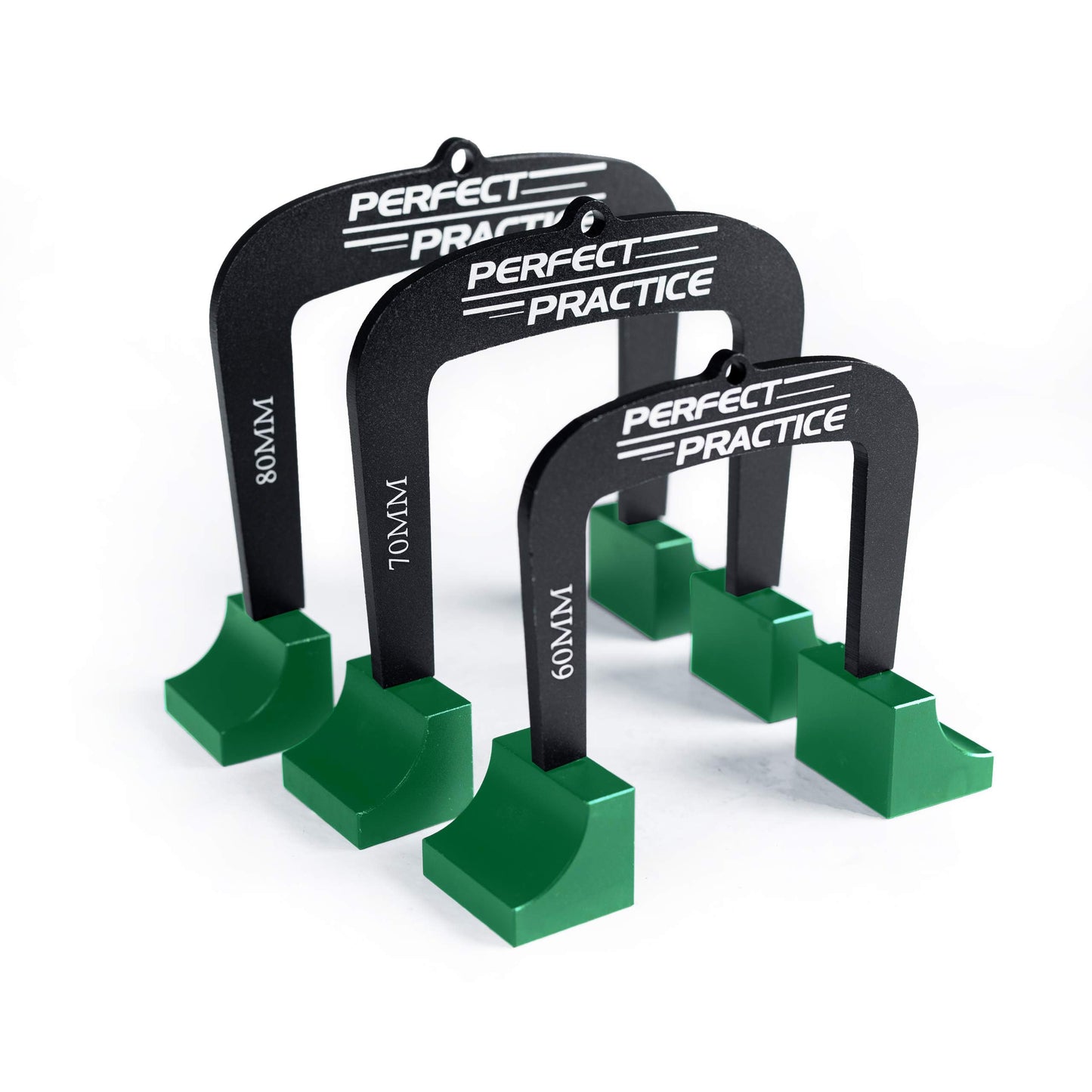 Perfect Practice Putting Gates (3-Pack) – Golf Putting Aid with Three Sizes to Improve Stroke – Detachable Legs, Carrying Case, for Indoor & Outdoor Practice - Golfing Gifts for Men
