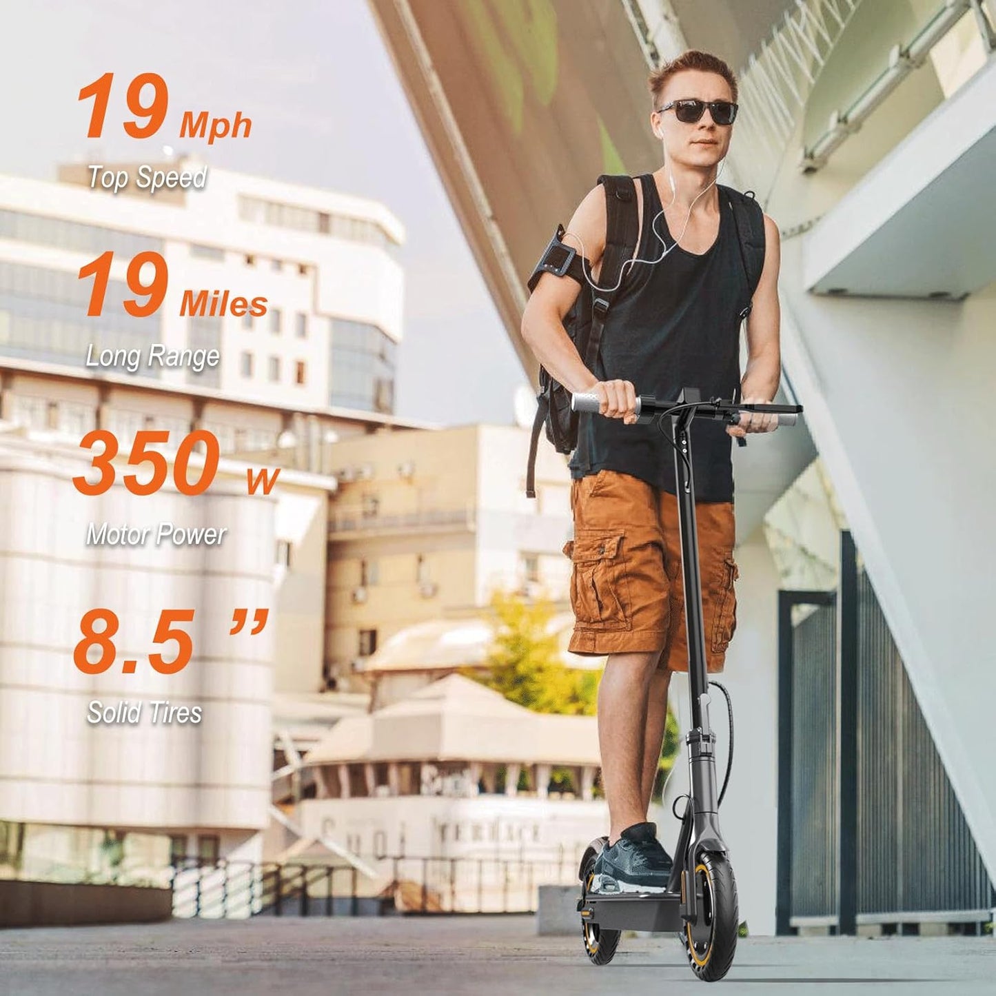 NAVIC Electric Scooter for Adults - Top Speed 22 MPH | 28-Mile Range | Dual Suspension & APP Control
