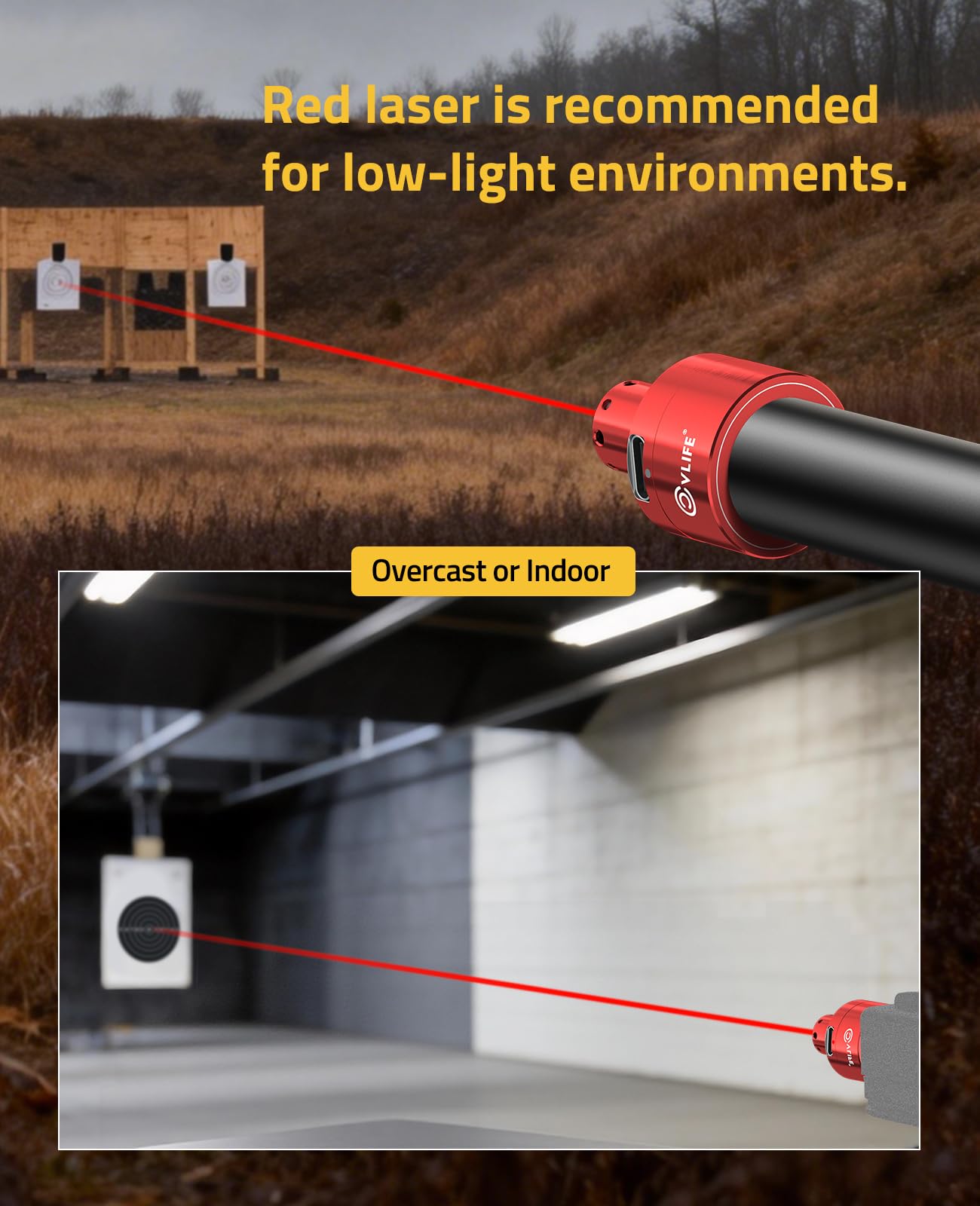 CVLIFE Rechargeable Red Laser Bore Sight Magnetic Bore Sight Laser for Multiple Calibers Professional Boresighter with Magnetic Connection