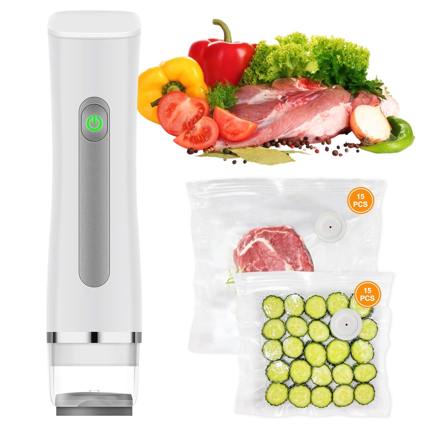 Vacuum Sealer for Food with Visible Water Tank, Cordless Food Sealer