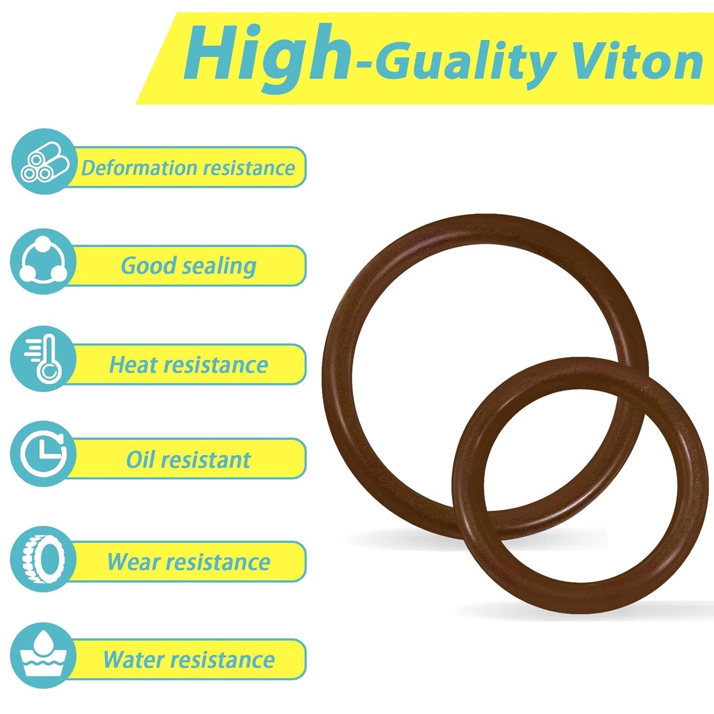Viton O-Ring Assortment Kit by [Brand Name] - 386 PCS in 30 Sizes for Automotive & Plumbing Repairs | 75A Durometer