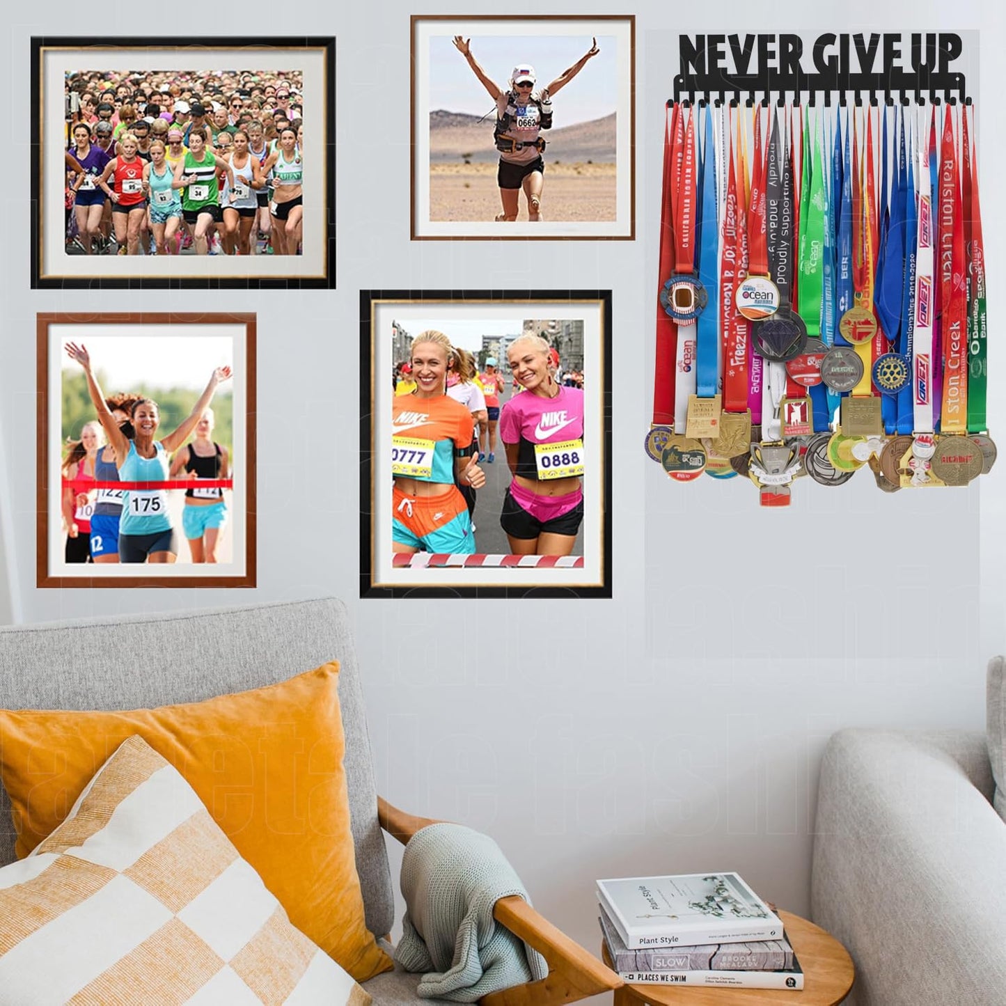 Lapetale Fashion Medal Hanger Holder Display Rack Award Ribbon Organizer for Race,Running,Soccer,Gymnastic,Wrestling,Upgraded Hooks Easy Install Easy to Use Common Slogans Normal Font