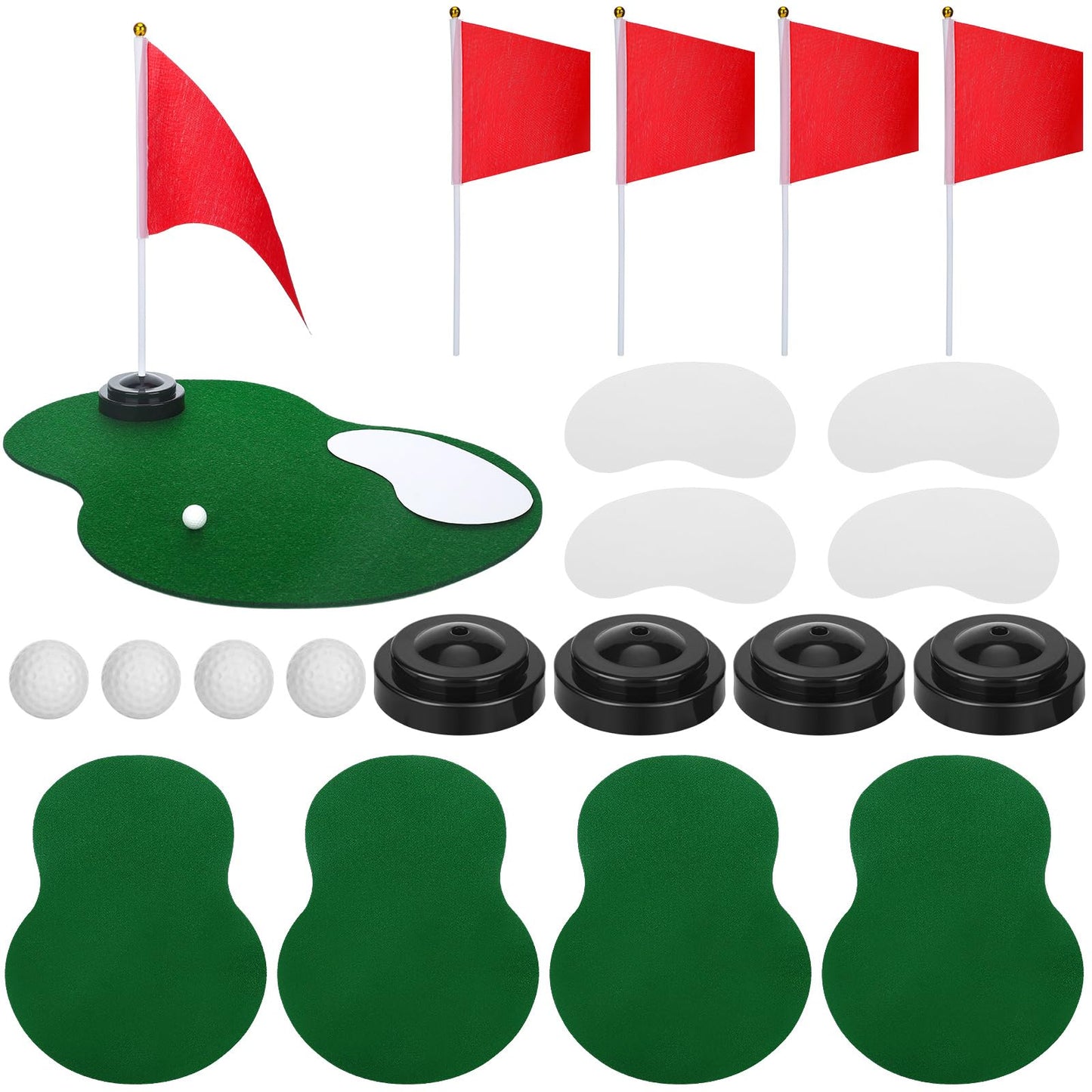 Tinideya 4 Set Golf Party Centerpieces Table Decorations with Ball Sand Trap Red Flag Plastic Flag Stand for Golf Themed Birthday Baby Shower Party Supplies