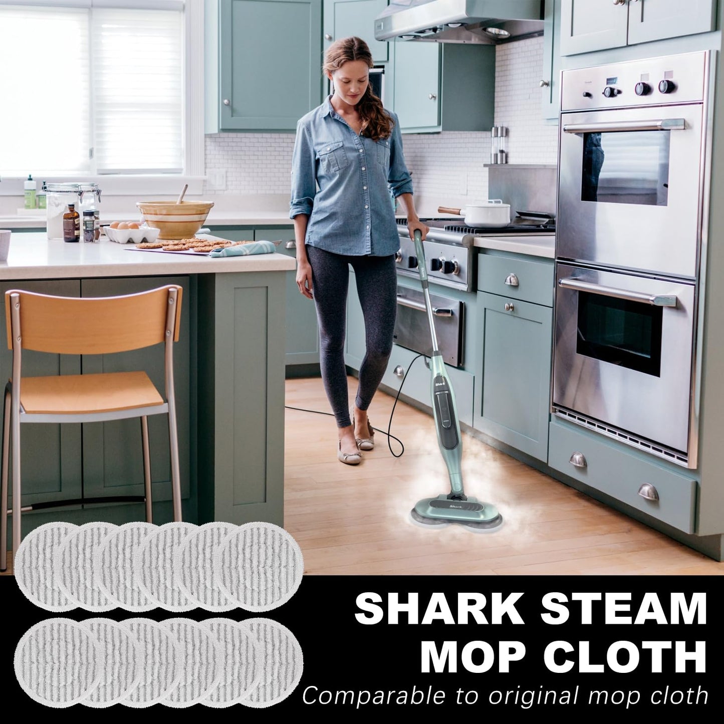 Pads for Shark Steam Scrub Mop: 12 Pack Spin Mop Refills Fit for Shark S7000 S7001 S7000C S7201 S7000AMZ S8201 S8001 S8000 Steam and Scrub Pads - Hard Floor Steam Mop Washable Pads S7001TGT