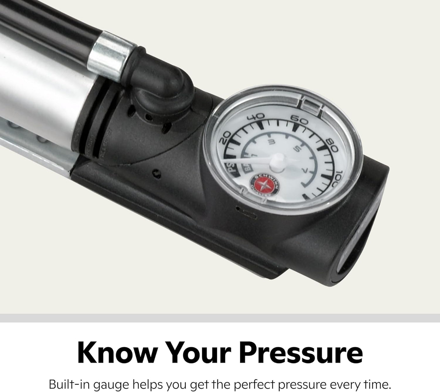 Schwinn Air Sport Mini Bike Pump - Portable Foot & Hand Pump for Schrader & Presta Valves | Easy Carry Design