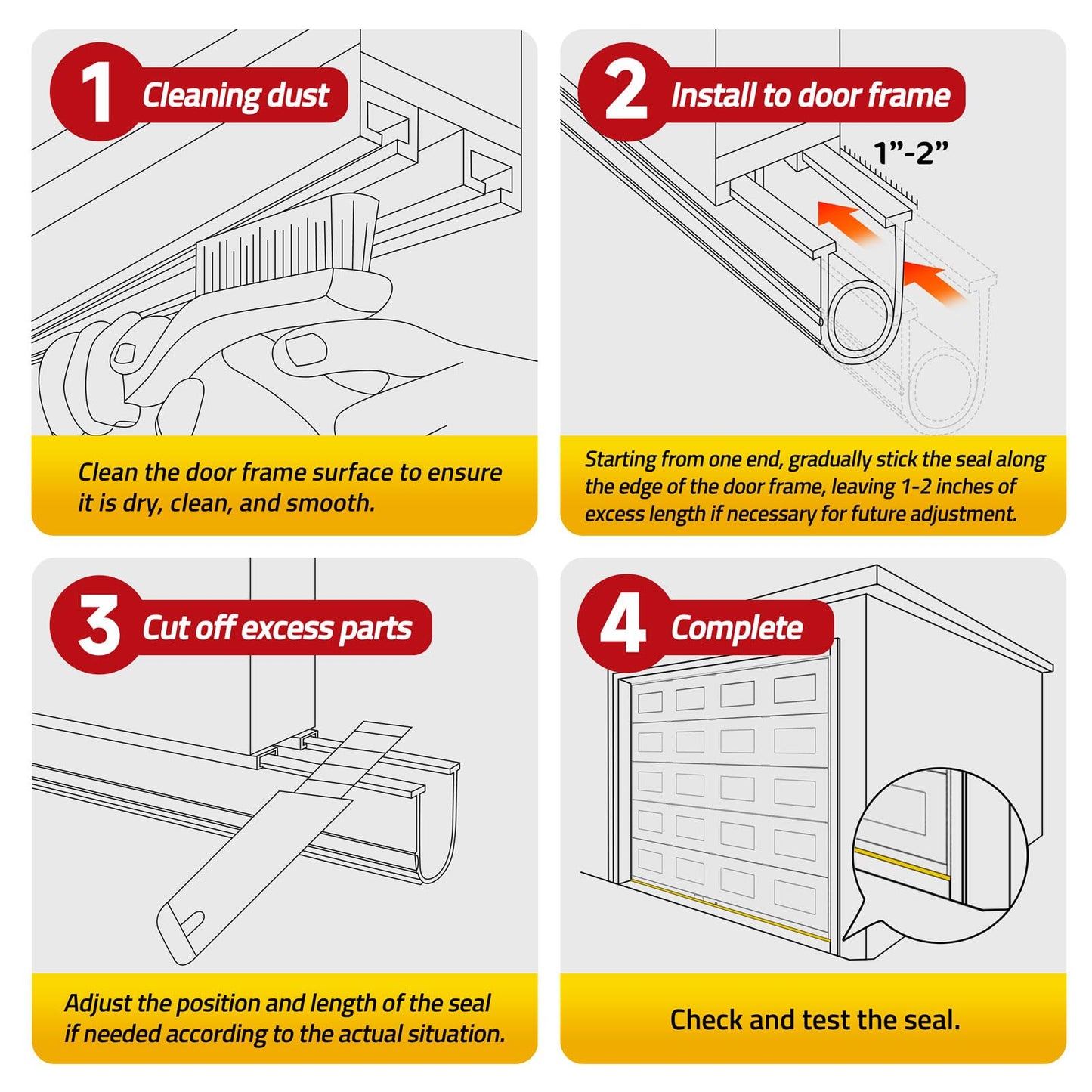 Jin&Bao Garage Door Bottom Weather Stripping Rubber Seal with T-Ends 5/16" - Protect Your Garage from Weather, Insects, and Dust with Premium Garage Door Draft Stopper（10FT, Yellow）
