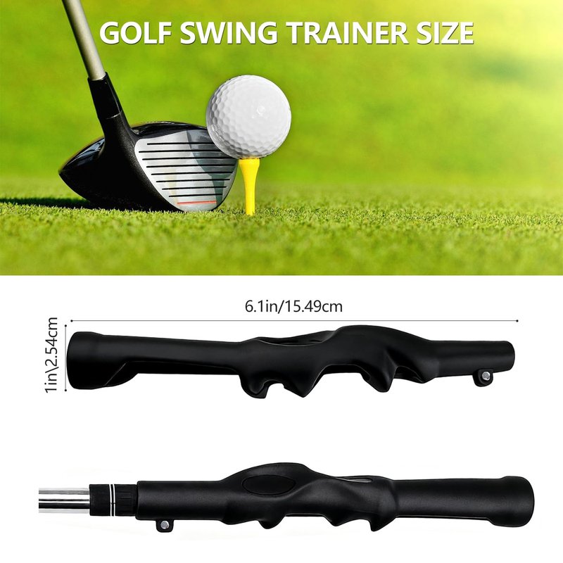 XLHWYDYP Golf Swing Trainer, Anti-Slip Rubber Golf Grip Training Aid, Removable Swing Grip Attachment for Correct Hand Positioning, Enhance Grip Strength, Precision