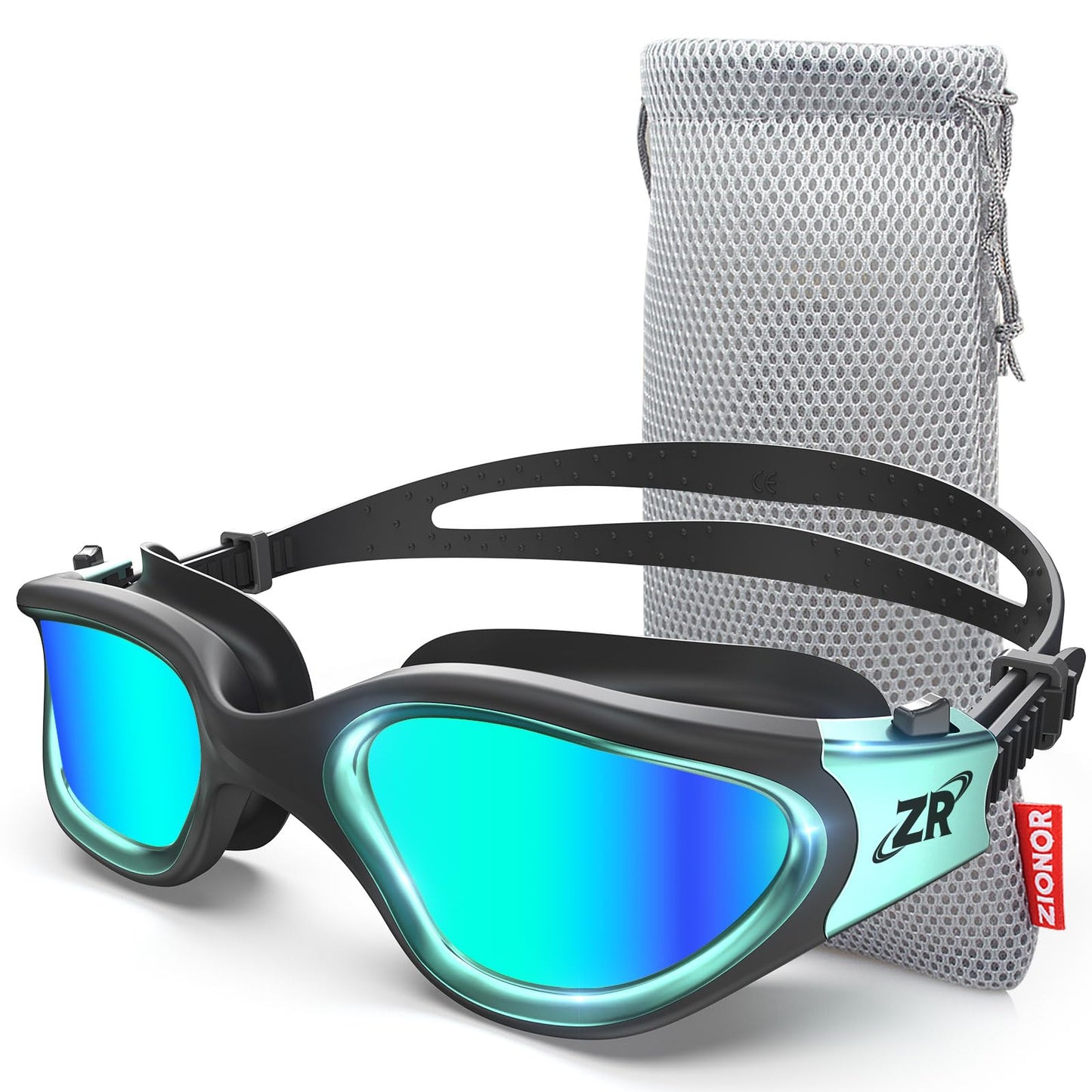 ZIONOR Swim Goggles, G1 MAX Polarized Anti-fog Swimming Goggles for Men Women Adult, UV Protection Leakproof Easy Adjustable Strap for Indoor Outdoor Swimming (Polarized + Gold)