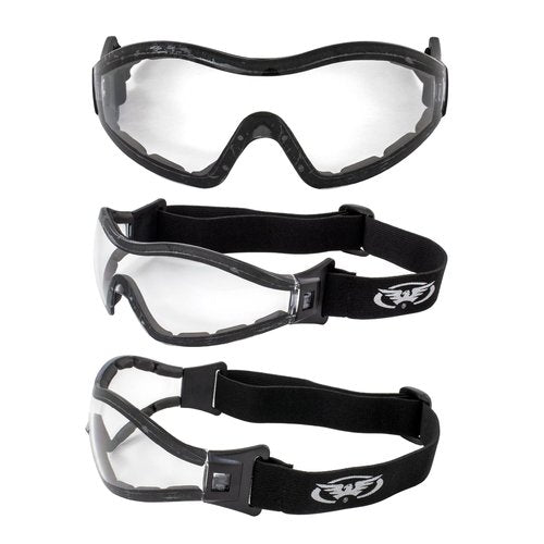 GV Z33 Motorcycle Skydiving Airsoft Goggle Low Profile Anti Fog Clear Lens Plus Storage Bag Global Vision