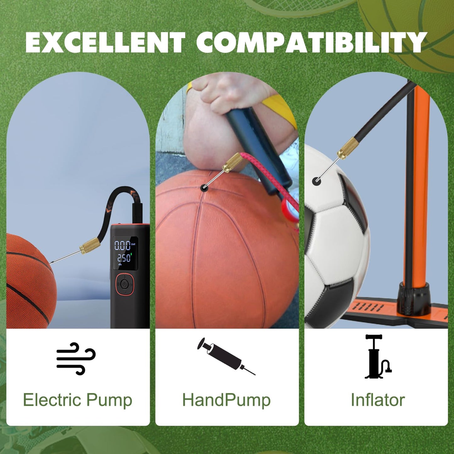 Quadafy 20 Pack Brass Ball Pump Needles with Storage Case - Heavy Duty No Break Air Pump Needles for Basketball