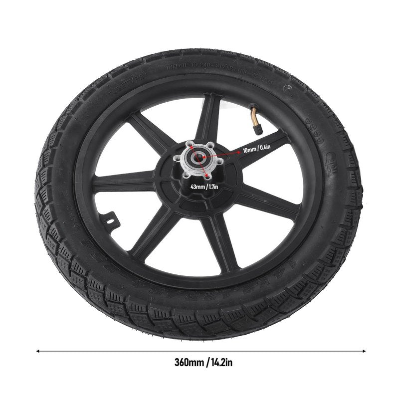 14 x 2.125 Electric Tire, Rubber Wheel Rim Tyre with Inner Tube, Wear Anti Slip Damping, Ideal for Scooter Bike, Tricycle, Motorcycle