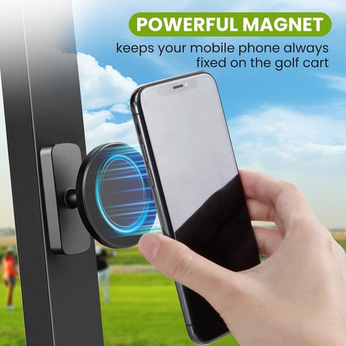 GGV Golf Cart Phone Holder, Magnetic Phone Mount Compatible with MagSafe iPhone Universal Cell Phones, 360° Adjustable, Golf Cart Accessories Valentines Day Gift for Men and Women