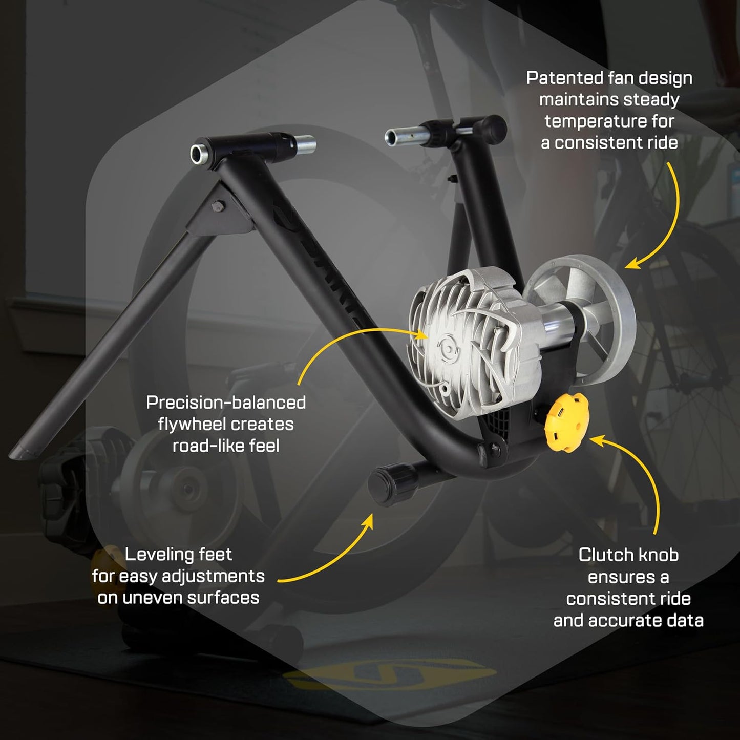 Saris Fluid2 Indoor Bike Trainer - Smart Connectivity for Road & Mountain Bikes | Compatible with Zwift App