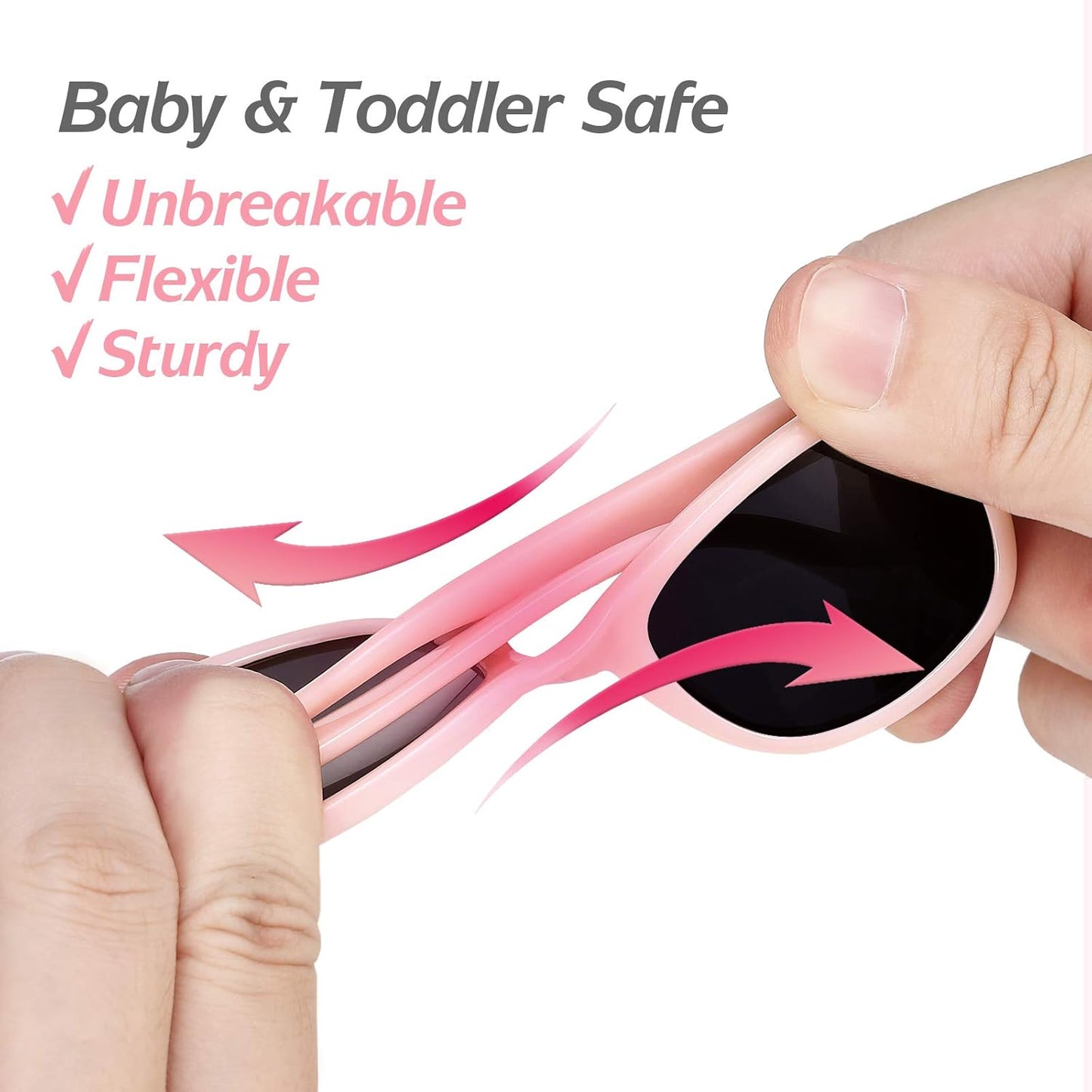 Skiennix Baby Sunglasses - 100% UV Protection for Infants & Toddlers | Ages 0-2 Years with Case & Pouch