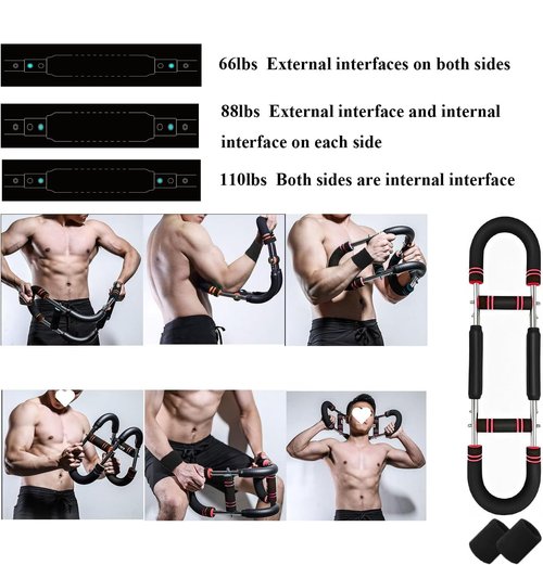 Twister Arm Trainer Adjustable 60-100lb Chest Shoulder Forearm Strength System Portable Full Body Workout Equipment for Home Gym Men Women Fitness Training
