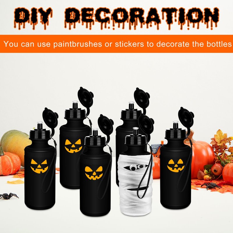 Ziliny 72 Pcs Sports Water Bottles Bulk for Team 20 oz Squeeze Reusable Plastic Water Bottles with Lanyards Blank DIY Cups End of the Year Gifts for Cycling Summer Camp Party Favors(Black)