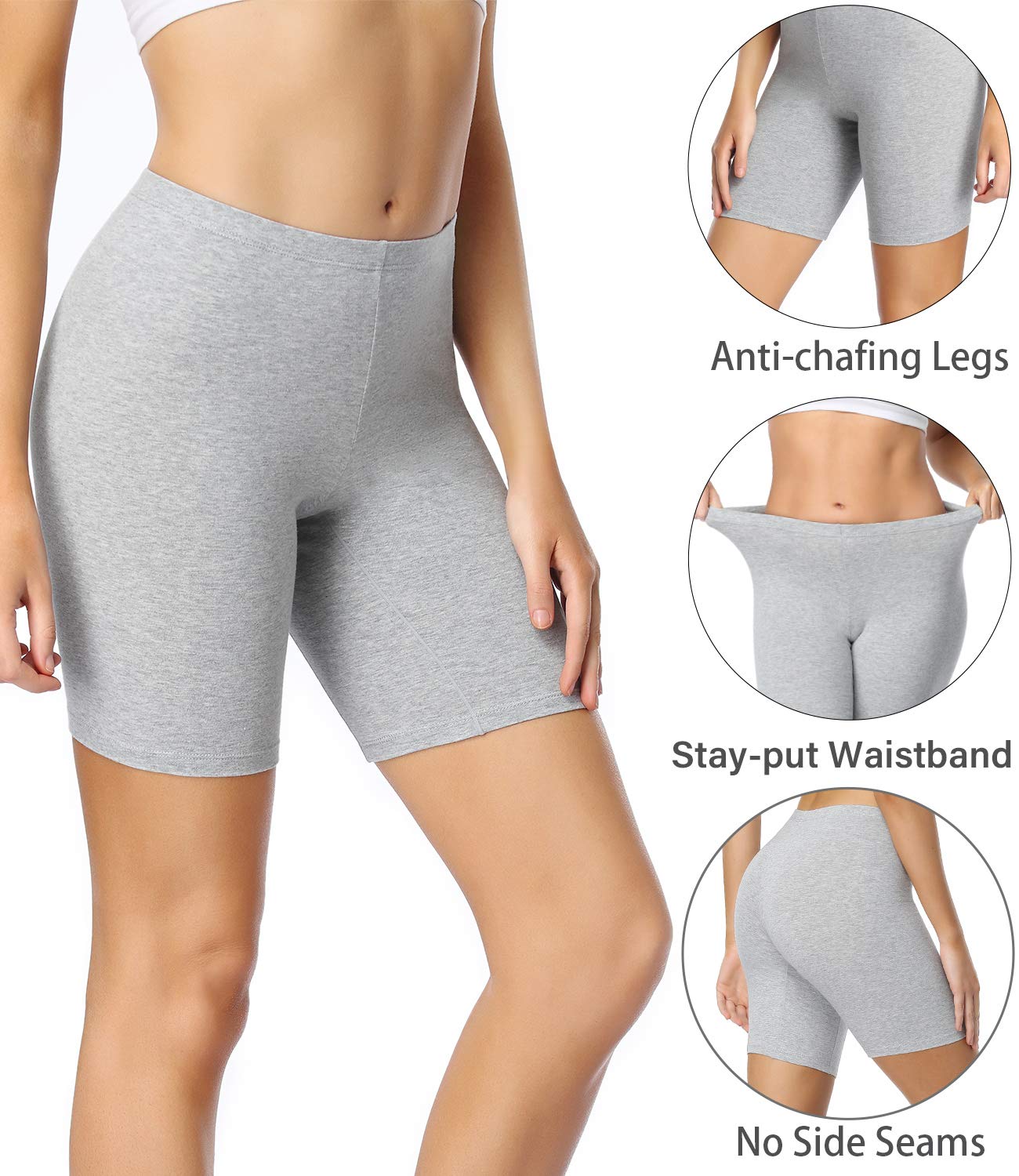 wirarpa Women's Cotton Boy Shorts Underwear Anti Chafing Soft Biker Short Plus Boy Shorts Panties 4 Pack
