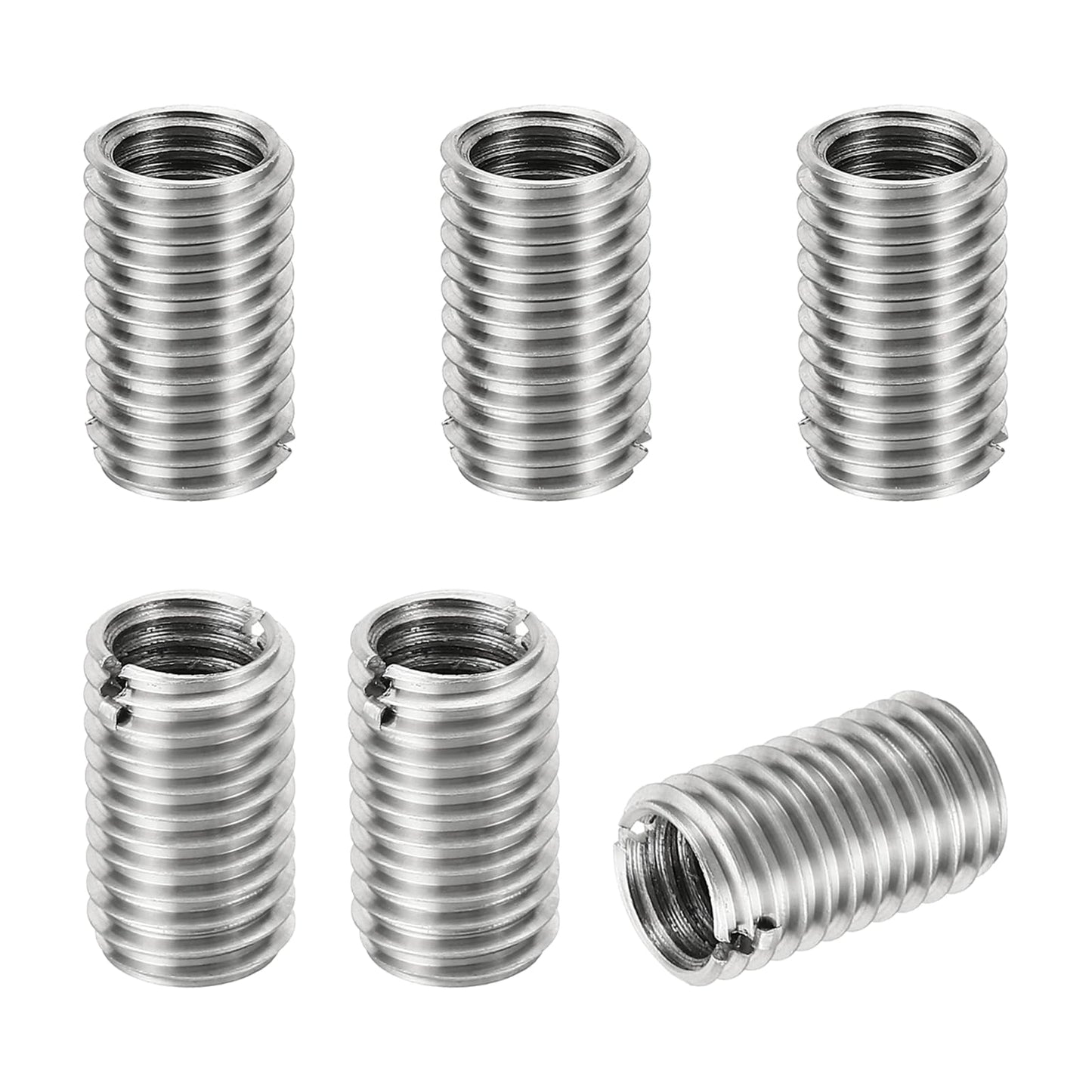 PATIKIL Thread Adapters Sleeve Reducing Nut, 6 Pcs M12*1.75 Male to M10*1.5 Female Repairing Insert Nut Screw Reducer Conversion Stainless Steel Fastener 20mm