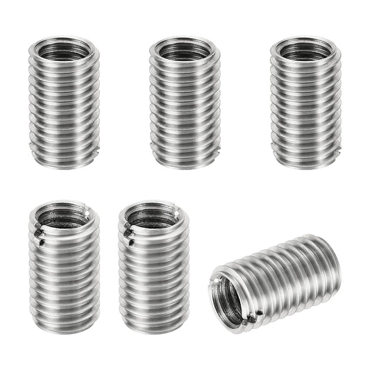 PATIKIL Thread Adapters Sleeve Reducing Nut, 6 Pcs M12*1.75 Male to M10*1.5 Female Repairing Insert Nut Screw Reducer Conversion Stainless Steel Fastener 20mm