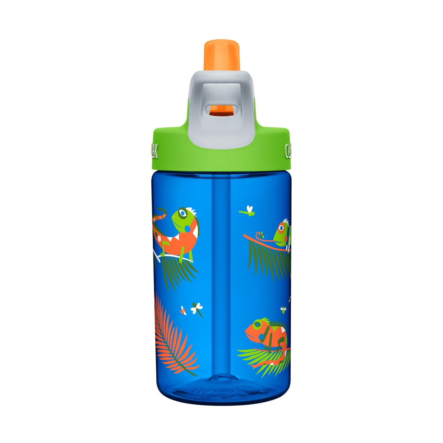 CamelBak Eddy Kids Big Bite Valve Straw Water Bottle Iguanas, 12oz