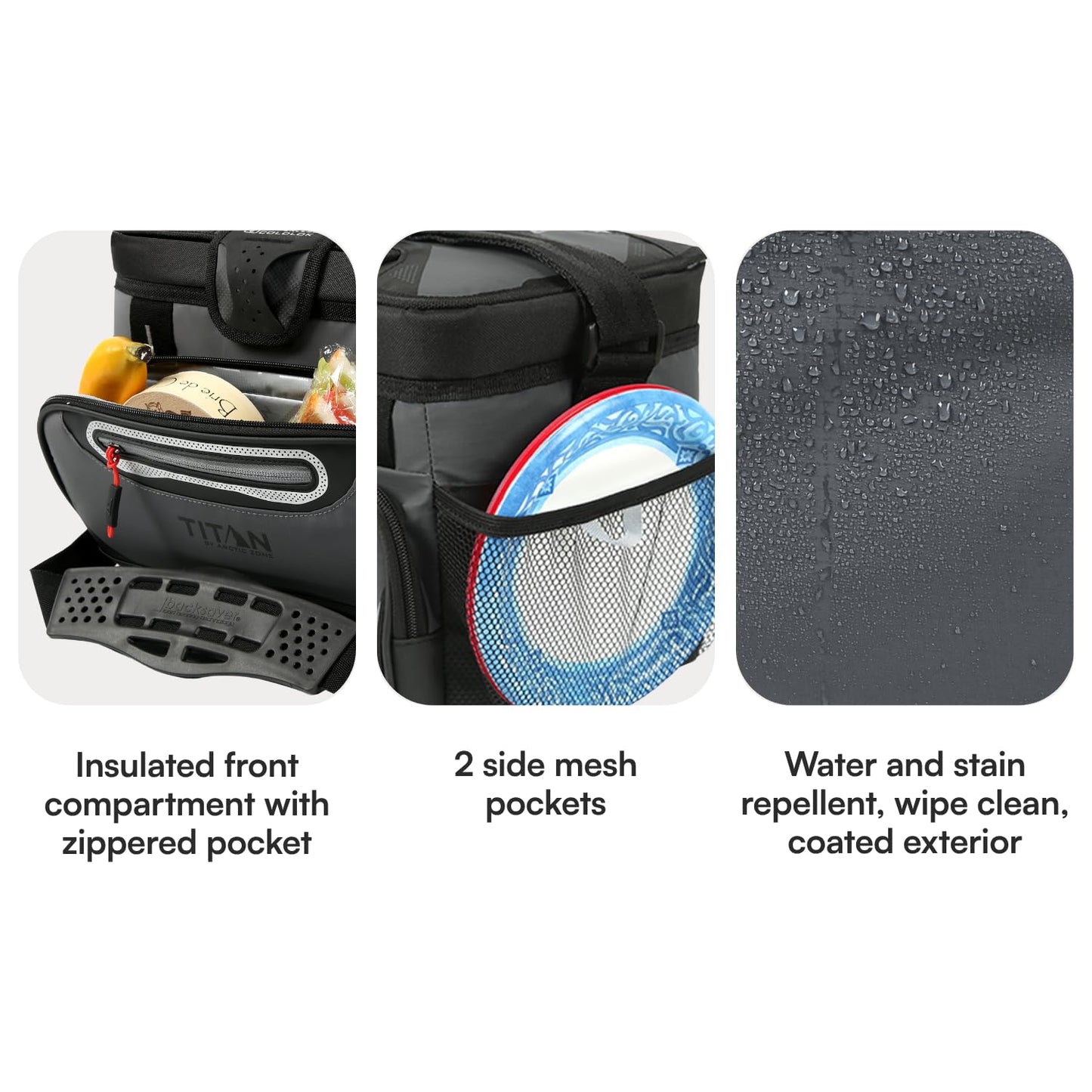 Titan by Arctic Zone 9 Can Zipperless Cooler, SmartShelf, Sharkskin Gray