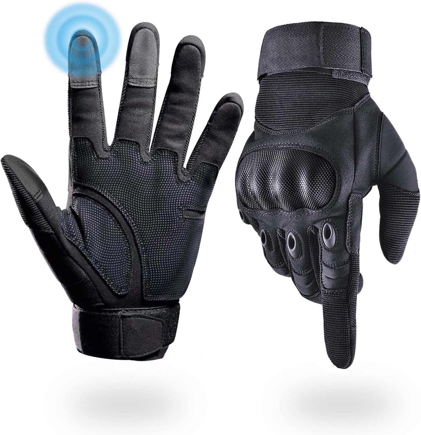 Skiennix Tactical Gloves - Hard Shell Knuckle Protection & Leather Palm for Men | Ideal for Shooting, Motorcycle, and Sports