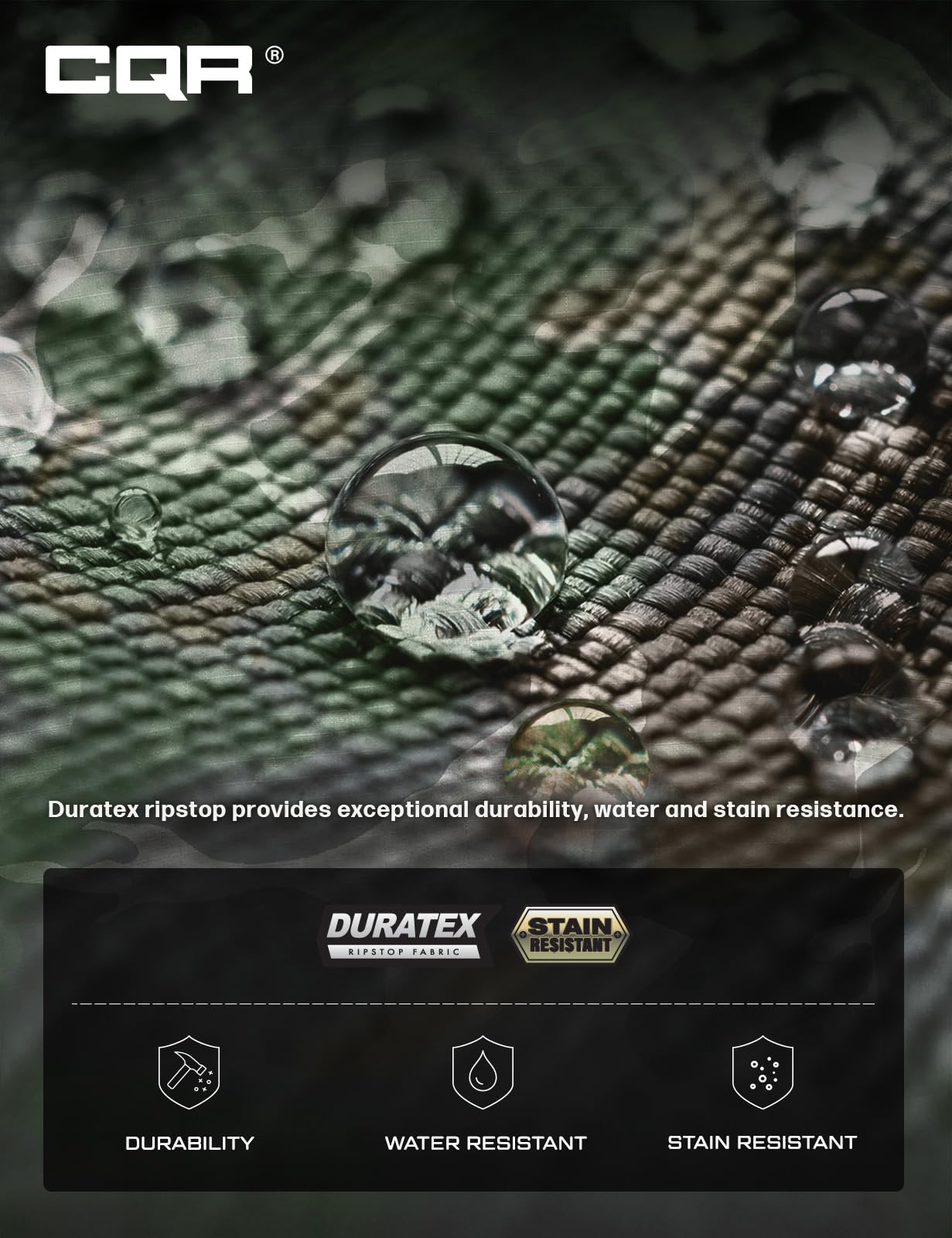 CQR Men's Tactical Pants, Water Resistant Ripstop Cargo Pants, Lightweight EDC Work Hiking Pants, Outdoor Apparel, Duratex Mag Pocket Print Woodland Camo, 36W x 34L