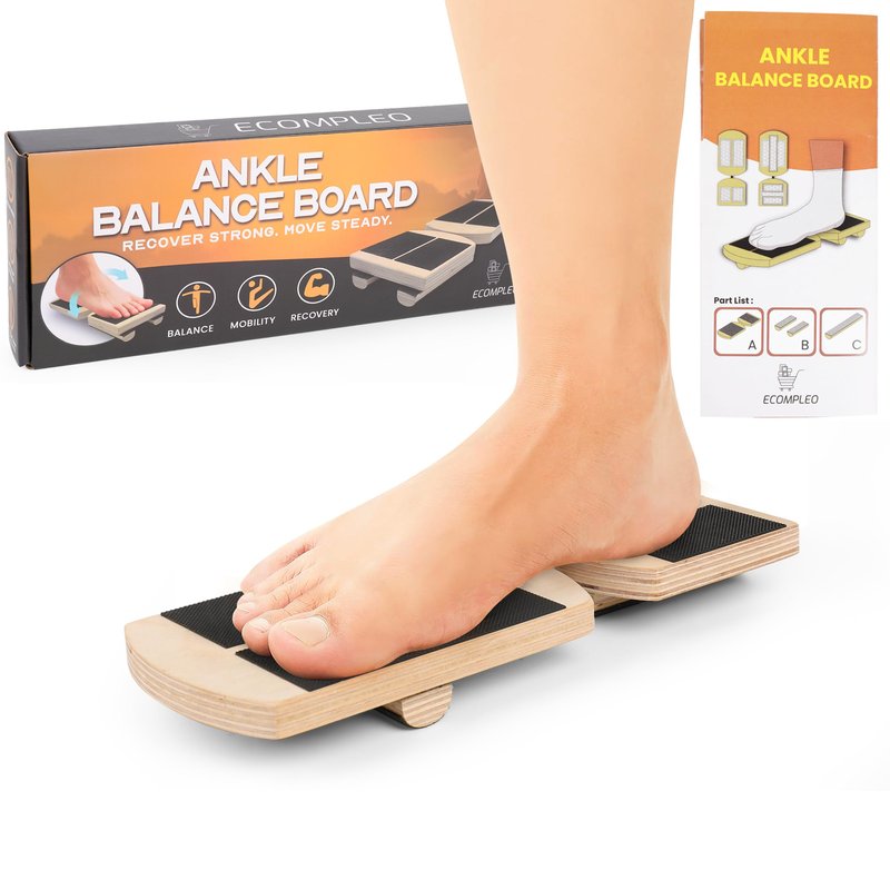 ECOMPLEO Ankle Balance Board & Foot Strengthener – Single Leg Stability Trainer for Physical Therapy, Sprain Recovery, Plantar Fasciitis Relief & Balance Training