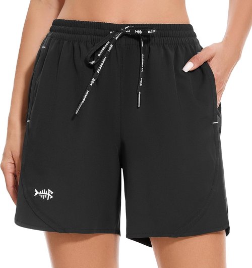 BASSDASH Women's 5” Fishing Shorts - UPF 50+ Water Resistant Quick Dry Athletic Design with Pockets
