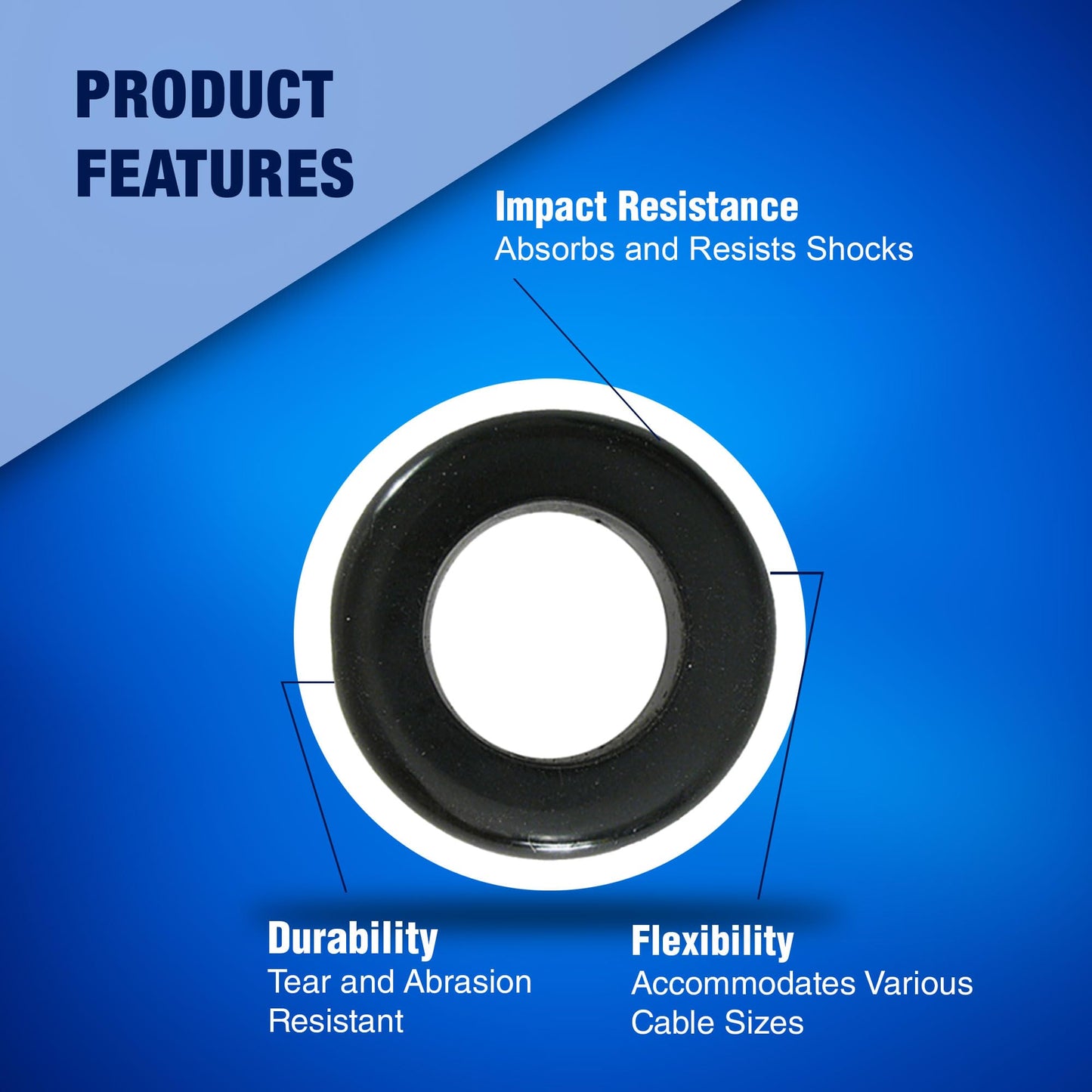 New Age America® 93pcs Rubber Grommets Kit | 1/4 Inch to 1 Inch | 9 Sizes | Black Wire Grommets | Eyelet Ring Gaskets | Double Sided Round | 1/4", 5/16", 3/8", 7/16", 1/2", 5/8", 3/4", 3/4", 7/8", 1"