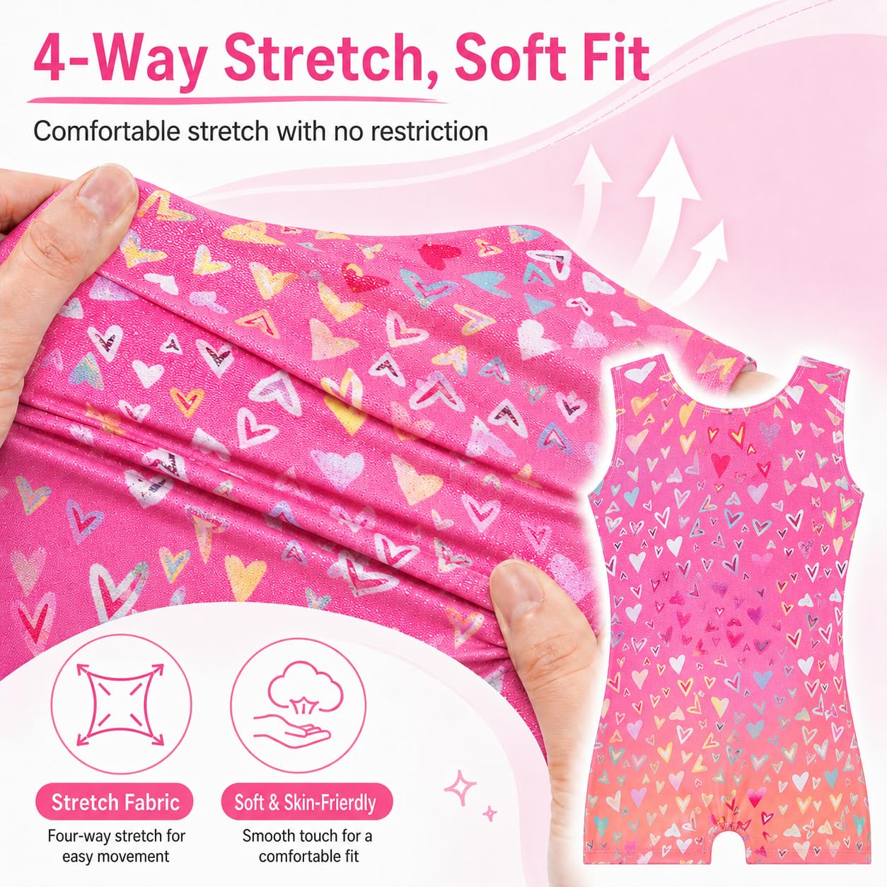 Tstiti Gymnastics Leotards For Girls with Hair Scrunchie