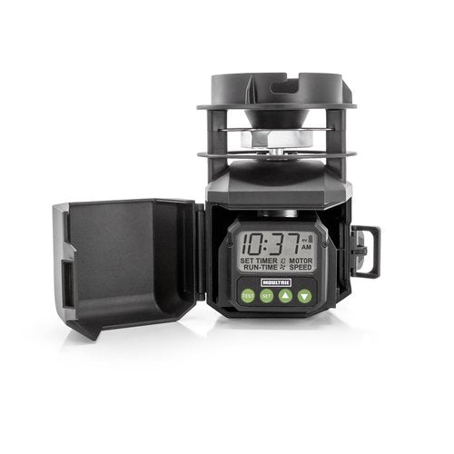Moultrie Pro Hunter III Deer Feeder Kit - Quicklock Adapter Fits Most Flat Bottom Hoppers - Digital Timer System with 10 Daily Feed Times - Moultrie Connect Bluetooth