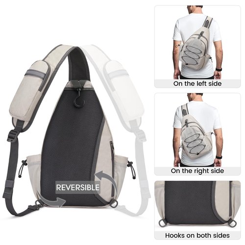 G4Free Large Pickleball Bag, Crossbody Sling Bag for Men Women, Pickleball Paddle Backpack Gifts for Sports, Ivory