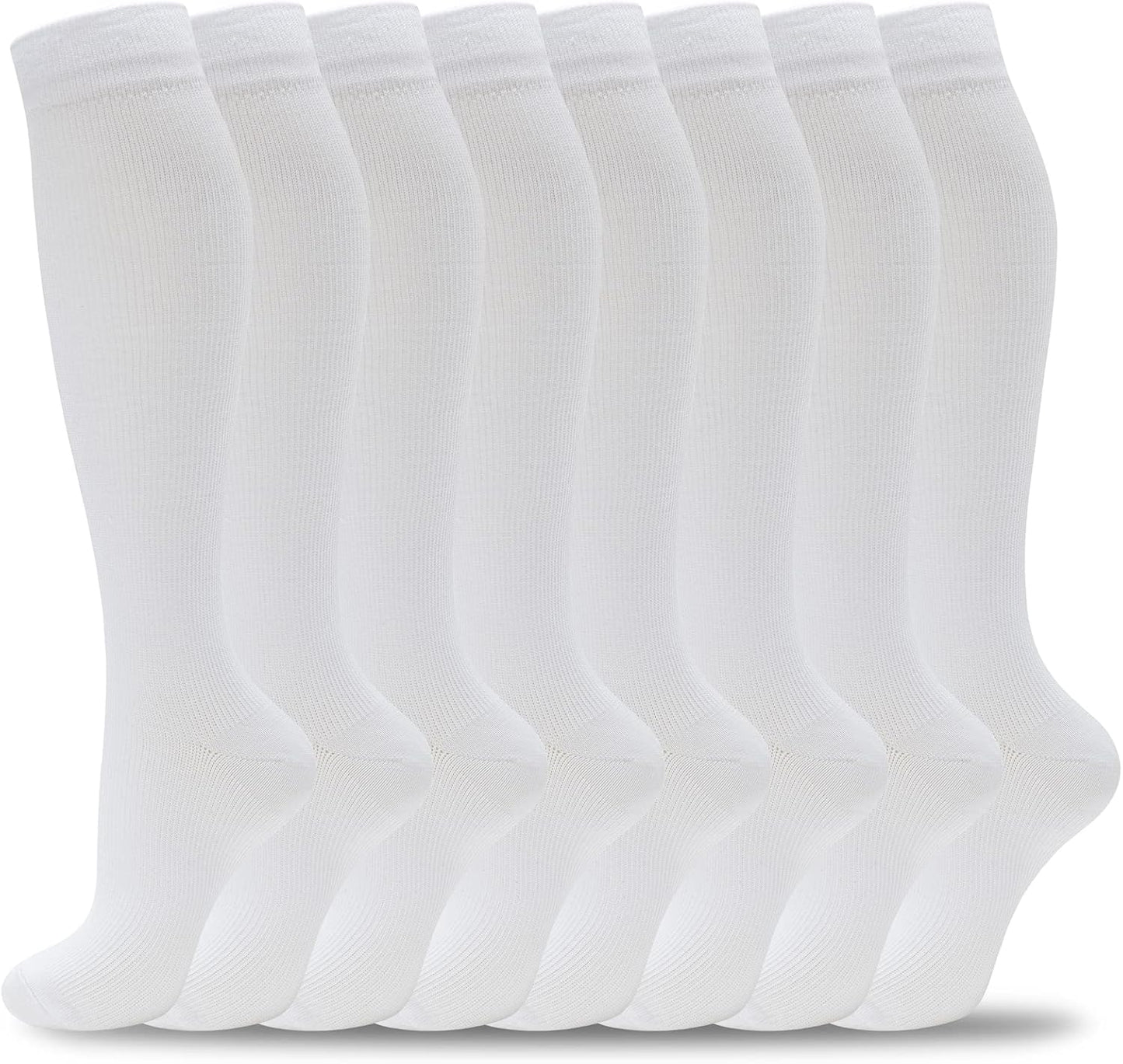 Momoya Compression Socks - Knee High Circulation Support for Men & Women | 8 Pairs for Nurses, Running & Travel