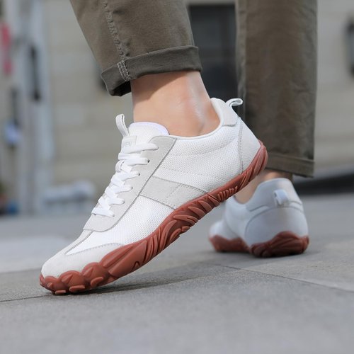 UBFEN Sneakers Barefoot Shoes for Womens Mens Minimalist Trail Running Hiking Comfortable Walking White Size US 8.5 Women/6.5 Men
