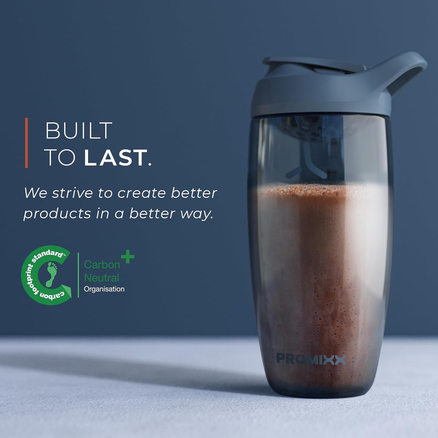 Promixx Pursuit Protein Shaker Bottle - 24 oz Silent No-Ball Mixer, Leak-Proof, BPA-Free, Easy-Clean