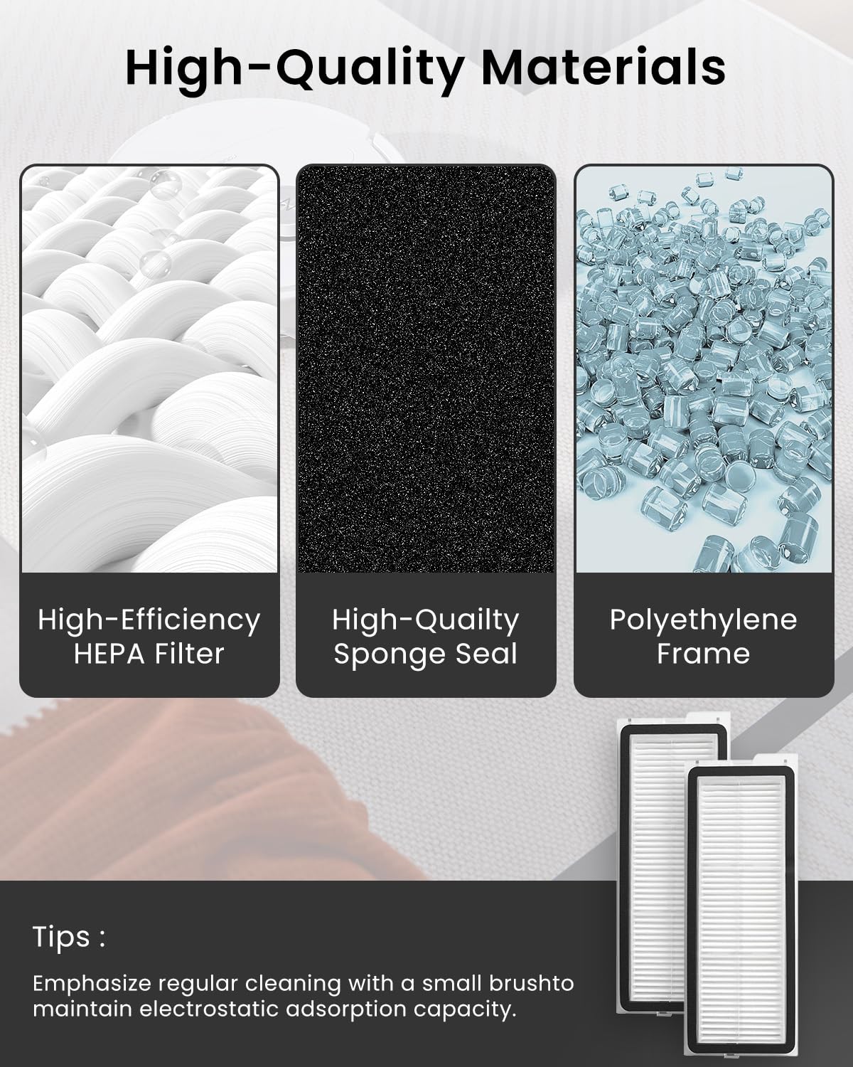 4Pack Washable Filter Replacement Parts For Roborock Qrevo MaxV,Qrevo S,Qrevo Plus,Qrevo Pro,Qrevo Curv,Qrevo Curv S5X,Qrevo Edge,Qrevo Edge S5A,QV35A Robot Vacuum Cleaners, High Efficiency Filters