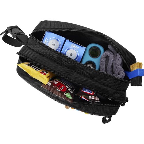 VIVA EAGLE Golf Pouch Bag for Balls Accessories Valuables | Hook-and-Loop Front Panel | Detachable Tee Holder and Motivation Patches | 10 Bamboo Tees 3-1/4 inch | Gym Sports Travel Tactical
