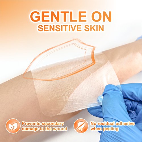 Carbou Transparent Film Dressing,4" x 4.75" Pack of 50 Waterproof Wound Bandage Adhesive Patches,Post Surgical Shower or IV Shield,Tattoo Aftercare Bandage