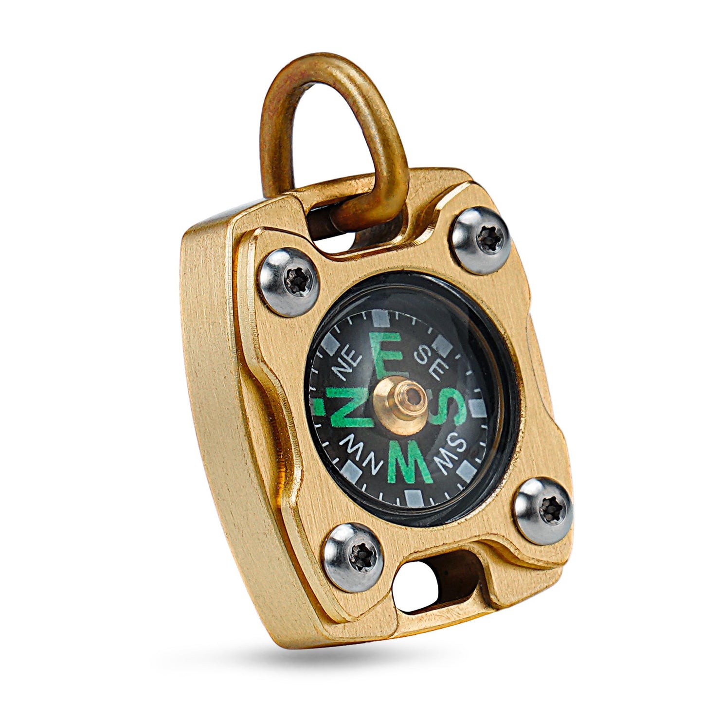 MecArmy Mini Titanium/Brass Compass, Waterproof IPX5 Pocket Compass for Hiking & Survival, Keychain & Necklace Gifts for Men & Women, Ideal Graduation & Outdoor Adventure Present
