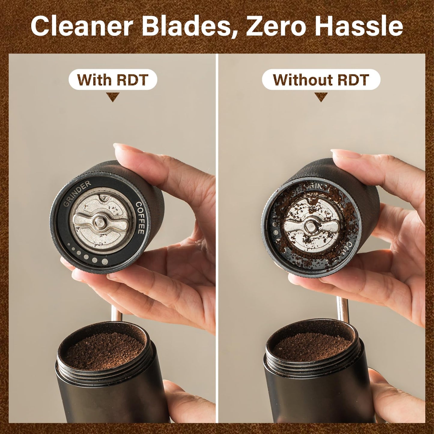 KitchenTour Organic Coffee Kit - Wooden Dosing Cup & 8ml Anti-Static Sprayer - 2-in-1 Barista Set for Espresso/Cold Brew